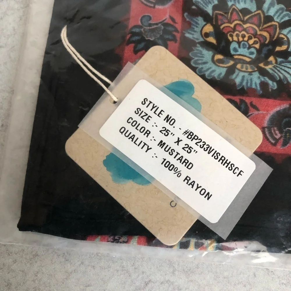 Vismaya Rhapsody Floral Scarf Mustard Bohemian Square
